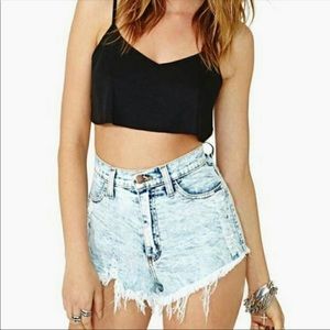 Sneak Peek High Rise denim Cut Off Shorts